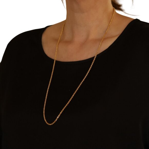 Yellow Gold Diamond Rope Chain Necklace 30" - 18k Round Brilliant .10ctw - Picture 4 of 6